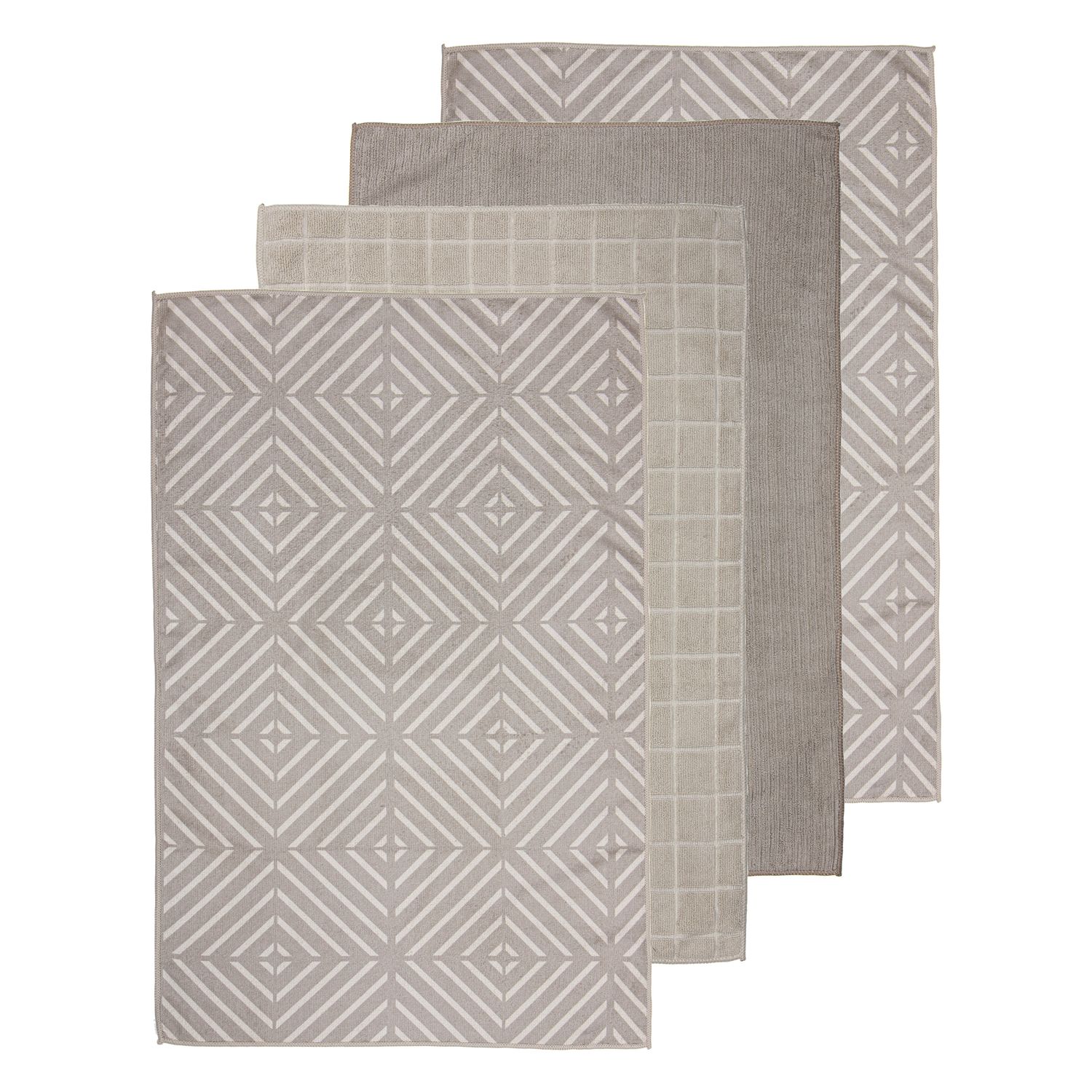 LADELLE Benton Microfibre 4pk Kitchen Towel - Taupe