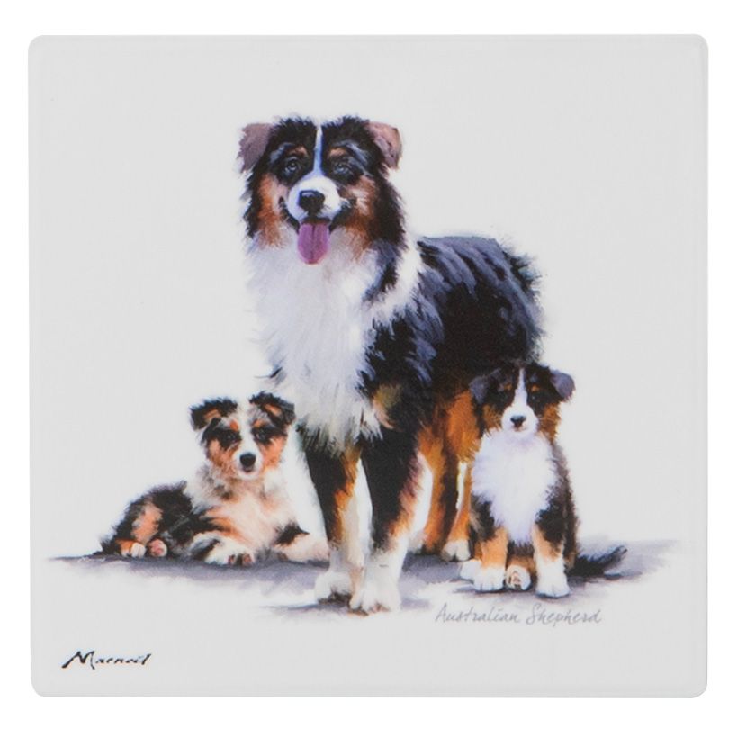 ASHDENE Puppy Love Ceramic Coaster - Australian Shepherd
