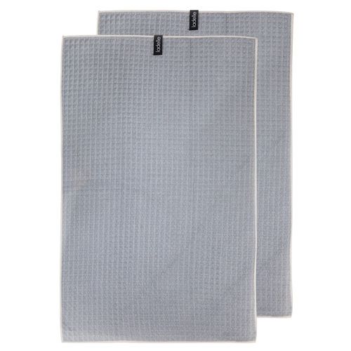 LADELLE Mega Waffle Microfibre 2pk Kitchen Towel - Grey