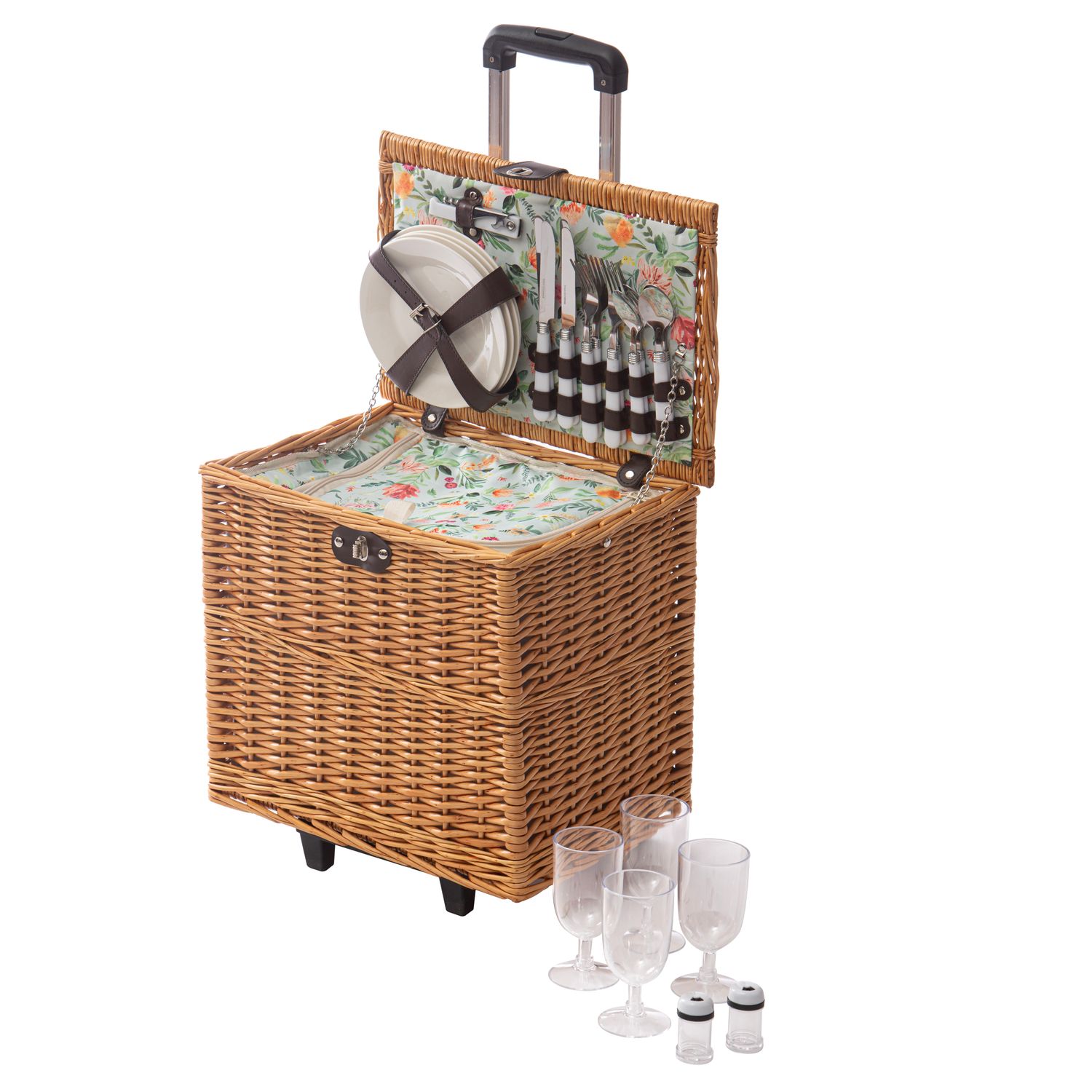 LADELLE Esperance 4 Person Trolley Picnic Basket
