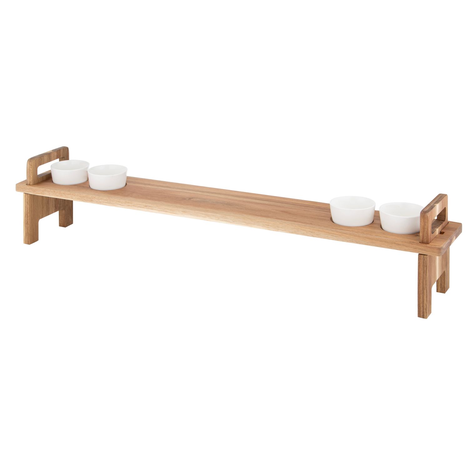 LADELLE Gather Tapas Plank Serving Board With Bowls