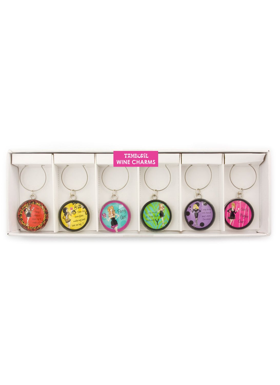 TAMBORIL Wine Girls Wine Charms - Set of 6