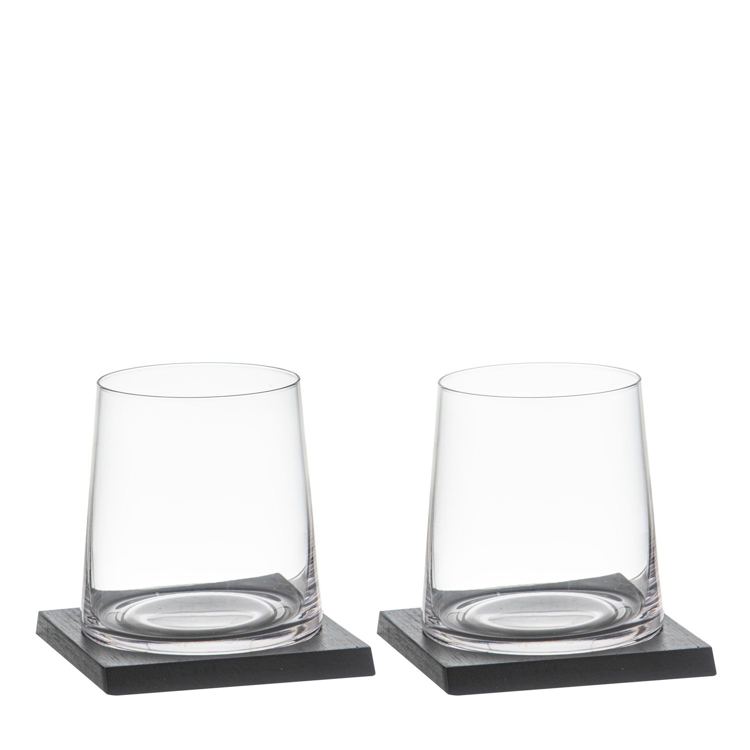 TEMPA Harvey Black 2pk Whisky Glass &amp; Coaster Set