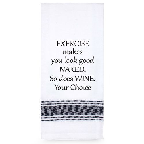 TAMBORIL Funny Sentiments Tea Towel - Exercise Makes You Look Good