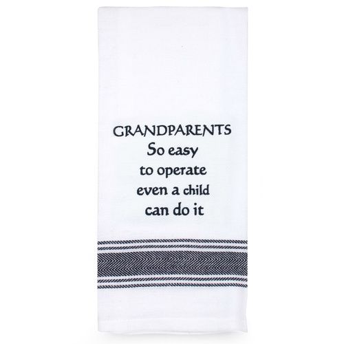 TAMBORIL Funny Sentiments Tea Towel - Grandparents Easy to Operate