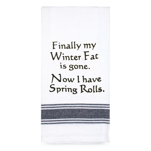 TAMBORIL Funny Sentiments Tea Towel - Winter Fat Spring Rolls