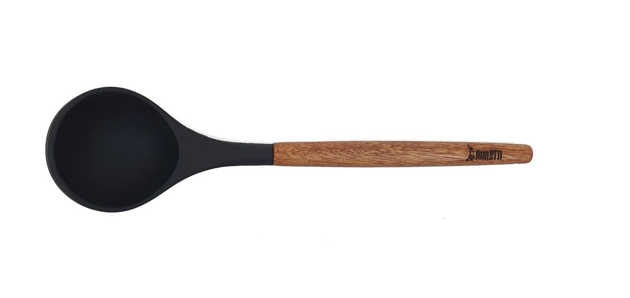 ST. CLARE Black Silicone Ladle with Acacia Handle