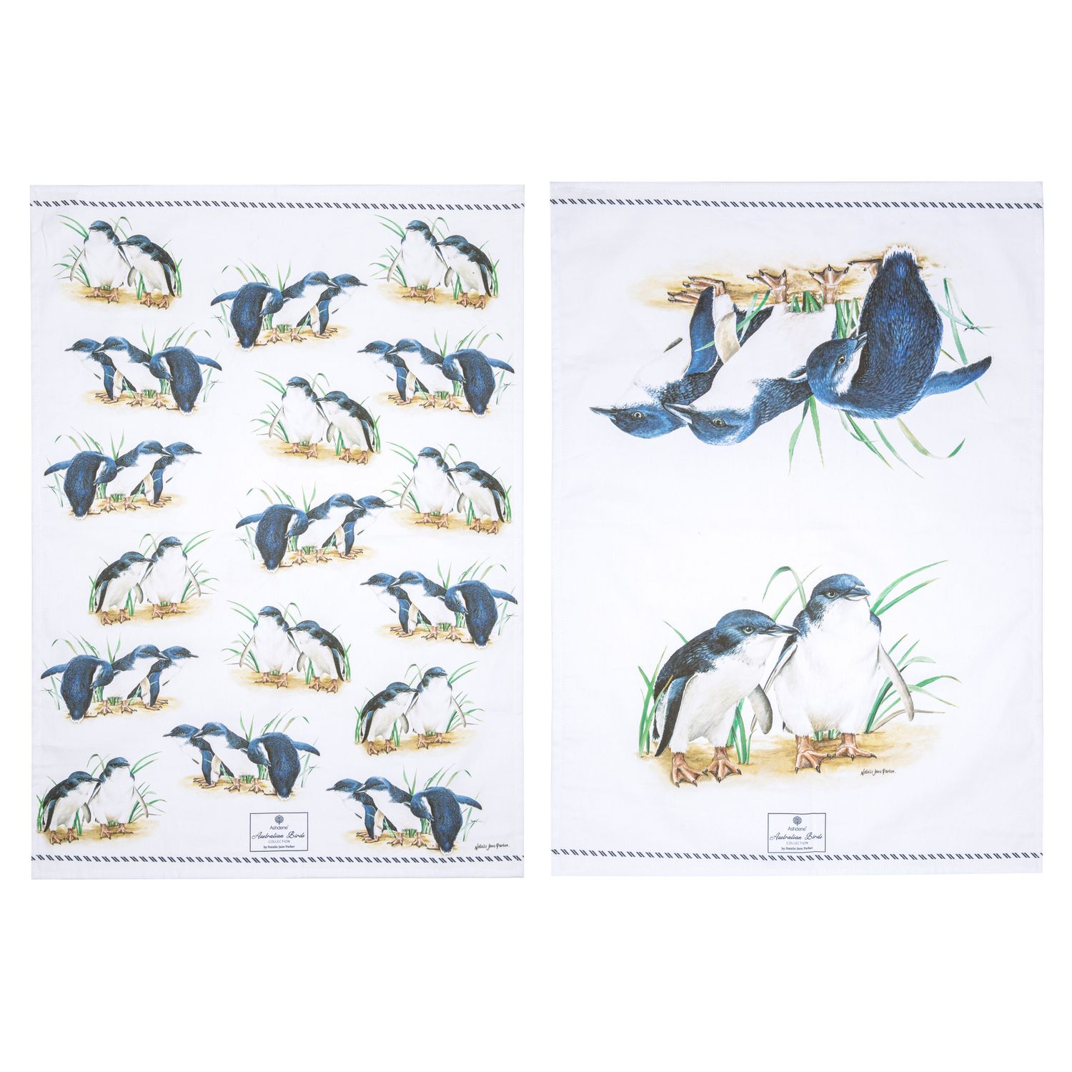 ASHDENE Australian Birds Penguins 2pk Kitchen Towel