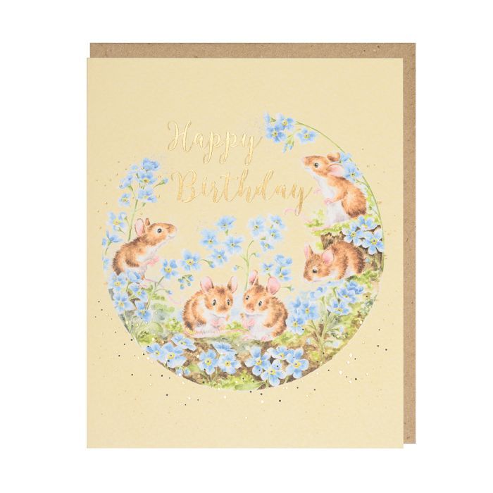 WRENDALE DESIGNS Forget Me Not Mice Birthday Card