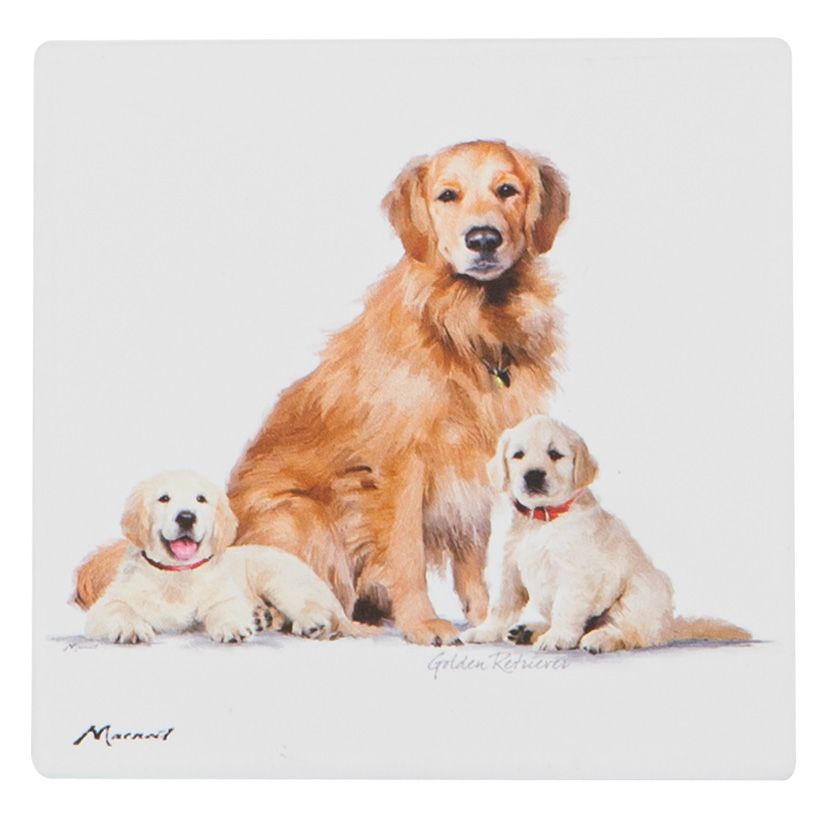 ASHDENE Puppy Love Ceramic Coaster - Golden Retriever