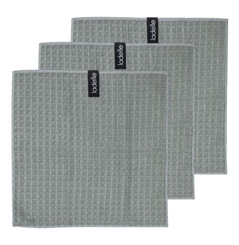 LADELLE Mega Waffle Microfibre Sage 30x30cm 3pk Dishcloth