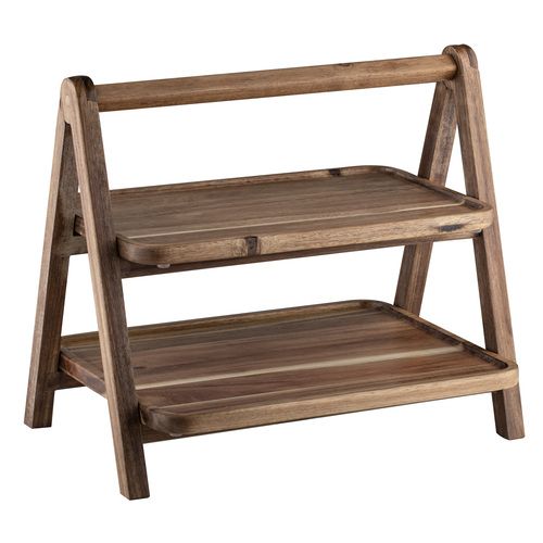 LADELLE Gather Acacia 2 Tier Serving Tower