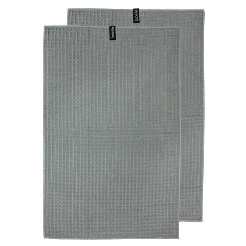 LADELLE Mega Waffle Microfibre Sage 2pk Kitchen Towel