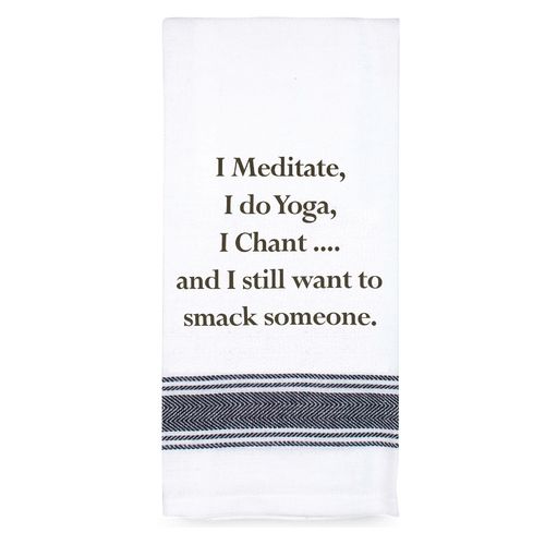 TAMBORIL Funny Sentiments Tea Towel - I Meditate