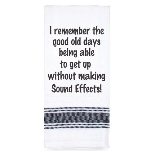TAMBORIL Funny Sentiments Tea Towel - Remember no Sound Effects