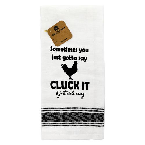 TAMBORIL Funny Sentiments Tea Towel - Just Cluck It
