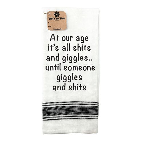 TAMBORIL Funny Sentiments Tea Towel - At Our Age