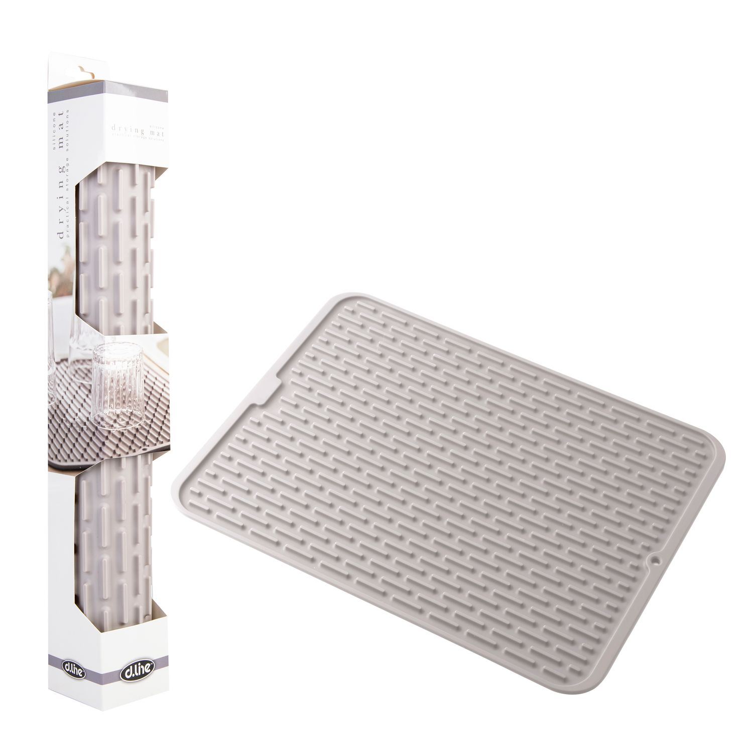 APPETITO Silicone Dish Drying Mat - Stone - 43 x 32cm