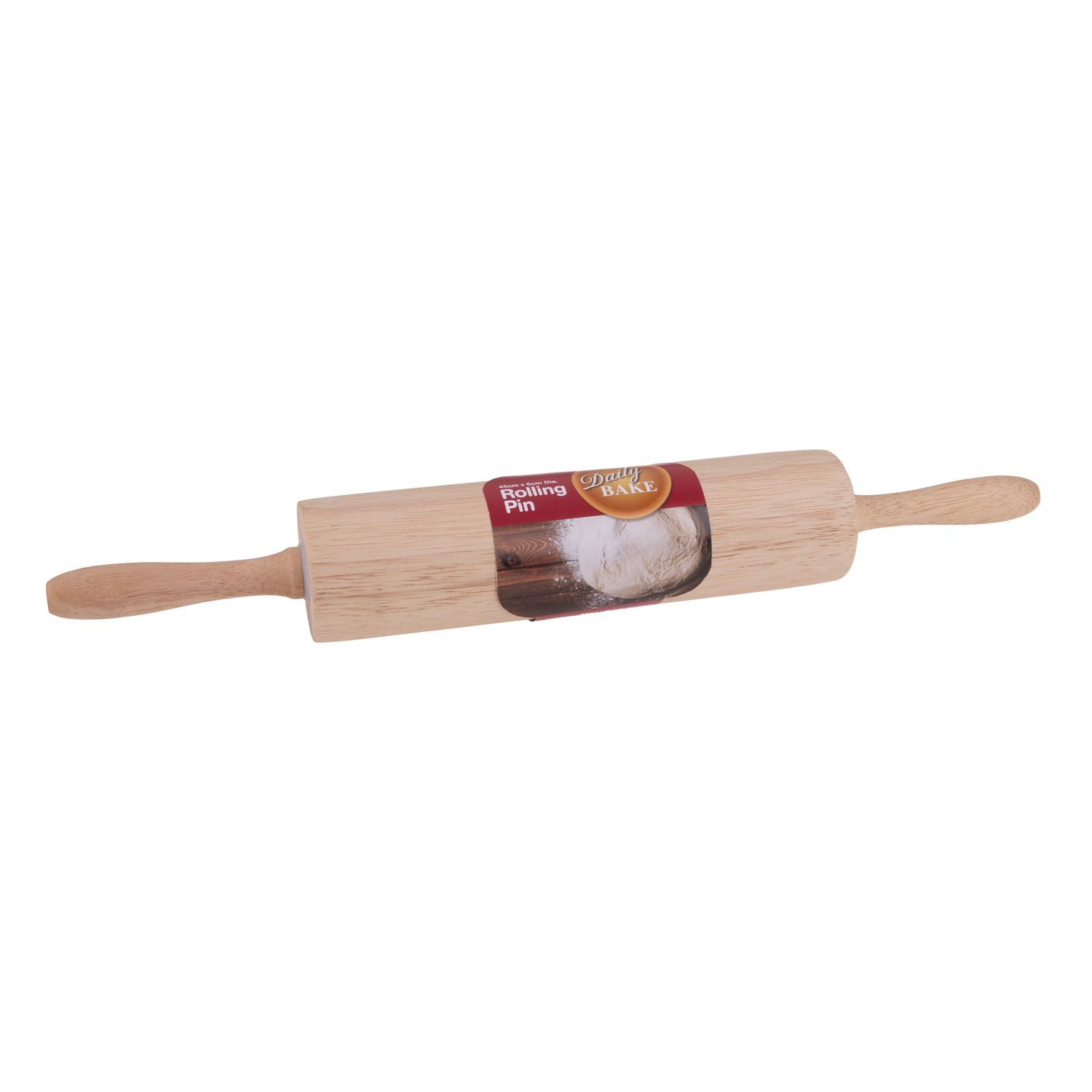 DAILY BAKE Rolling Pin 45cm x 6cm Diameter. - Rubberwood