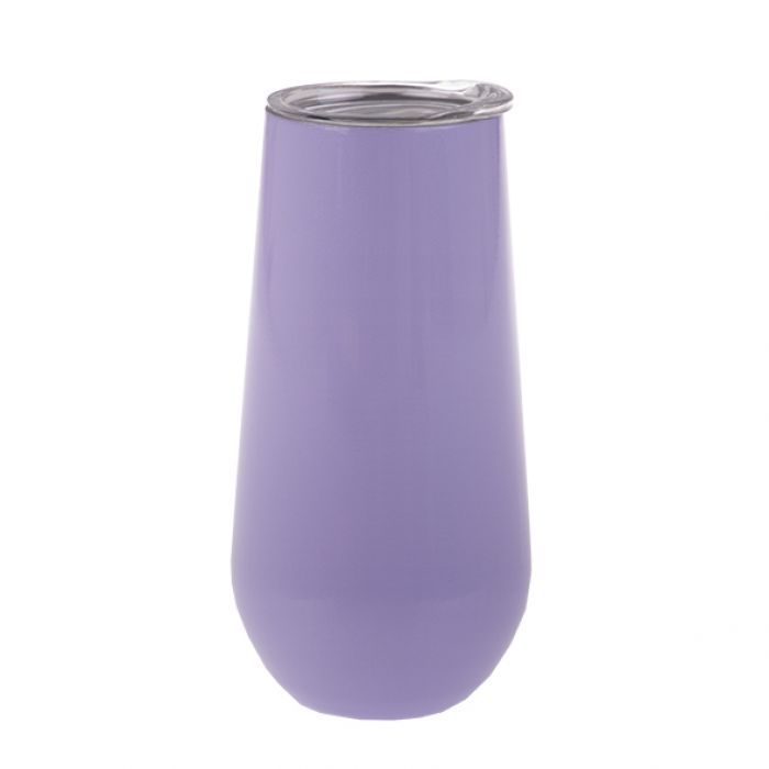 OASIS Stainless Steel Double Wall Insulated Champagne Flute - Plain - 180ml - Lilac - DISC