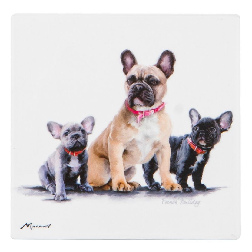 ASHDENE Puppy Love Ceramic Coaster - French Bulldog