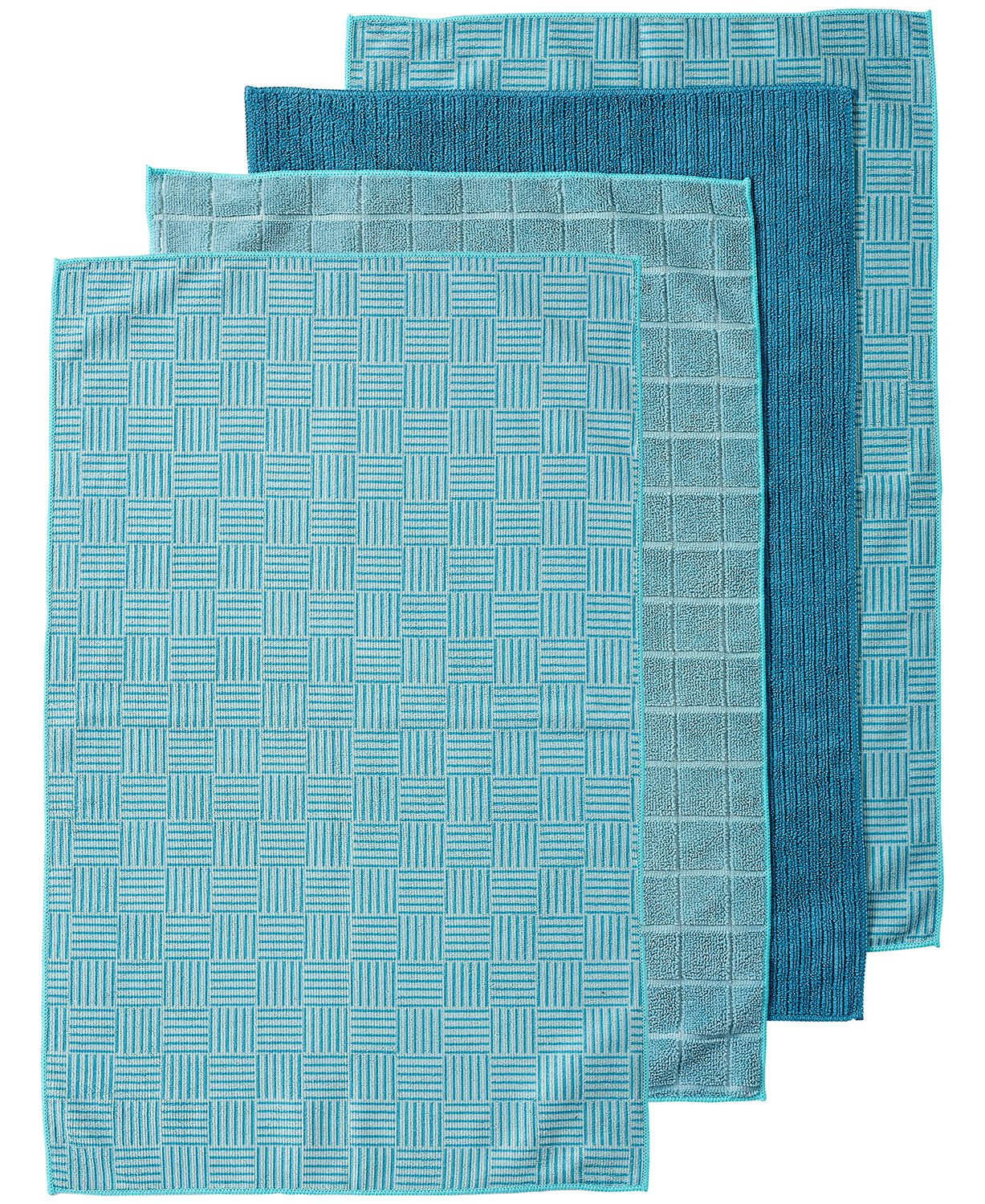 LADELLE Benson Microfibre 4pk Kitchen Towel - Teal