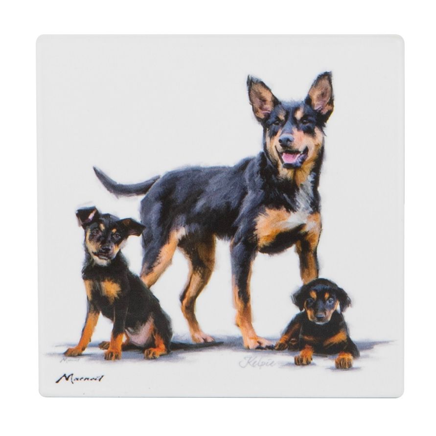 ASHDENE Puppy Love Ceramic Coaster - Kelpie