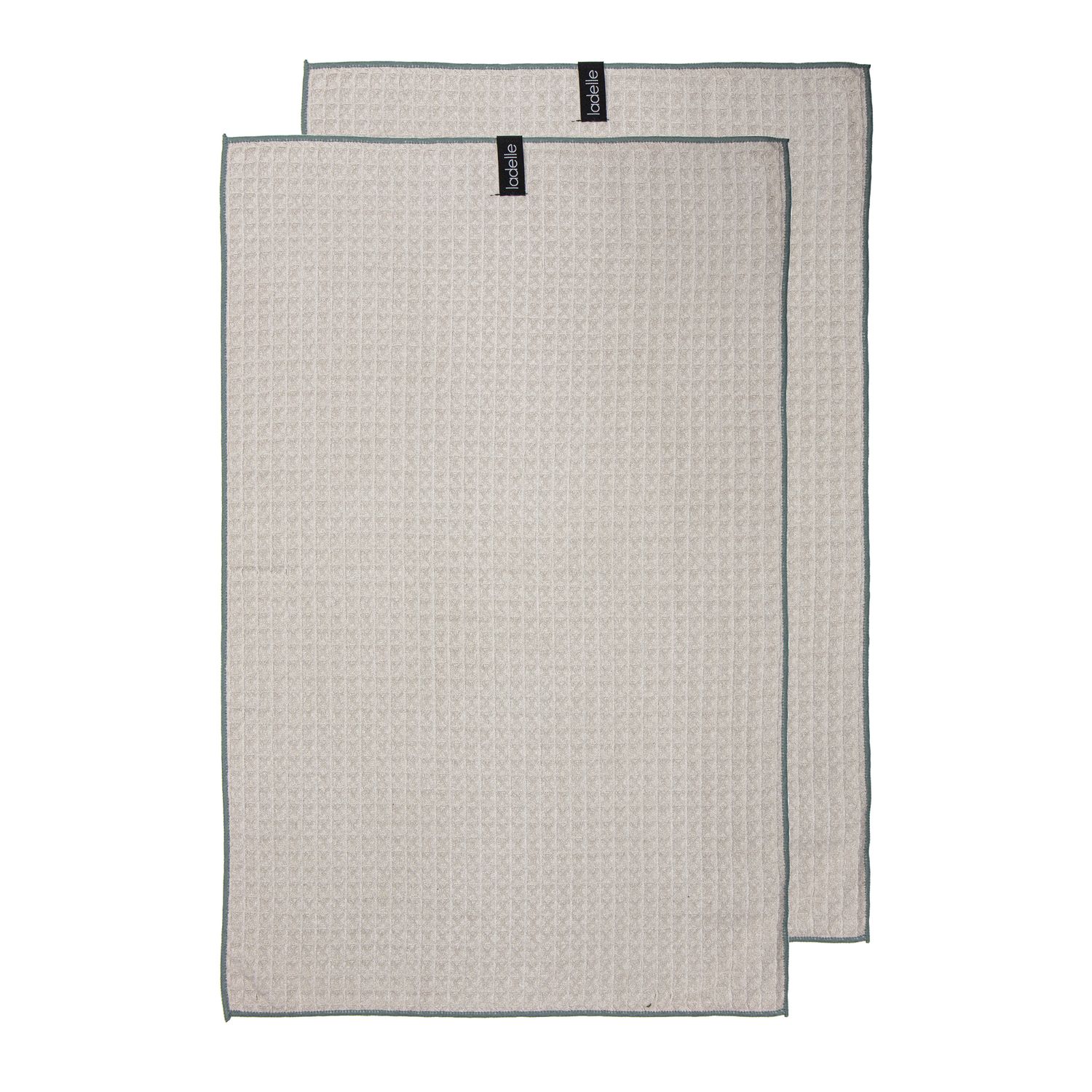 LADELLE Mega Waffle Microfibre 2pk Kitchen Towel - Taupe