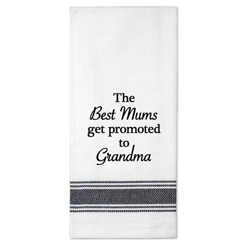 TAMBORIL Funny Sentiments Tea Towel - Best Mums Get Promoted