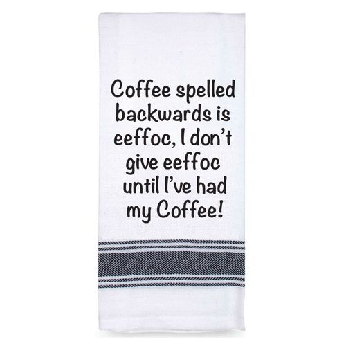 TAMBORIL Funny Sentiments Tea Towel - I Don't Give Eeffoc