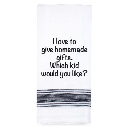 TAMBORIL Funny Sentiments Tea Towel - I Love Homemade Gifts
