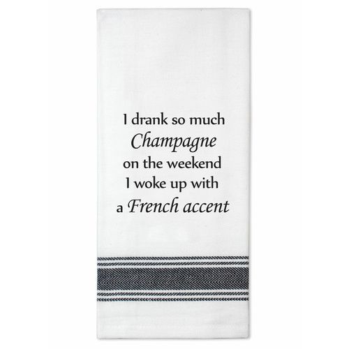 TAMBORIL Funny Sentiments Tea Towel - French Accent