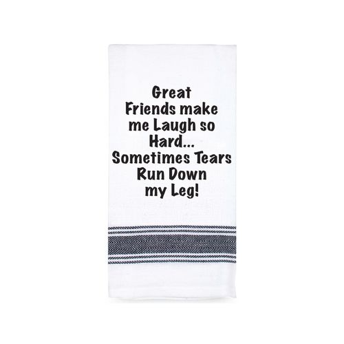 TAMBORIL Funny Sentiments Tea Towel - Great Friends Laugh