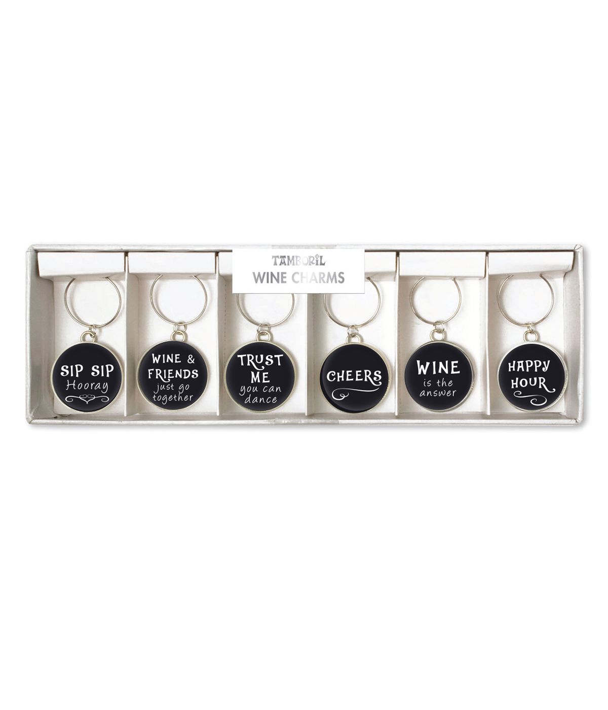 TAMBORIL Cheers Wine Charms - Set of 6