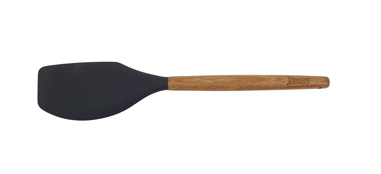 ST. CLARE Black Silicone Spatula with Acacia Handle