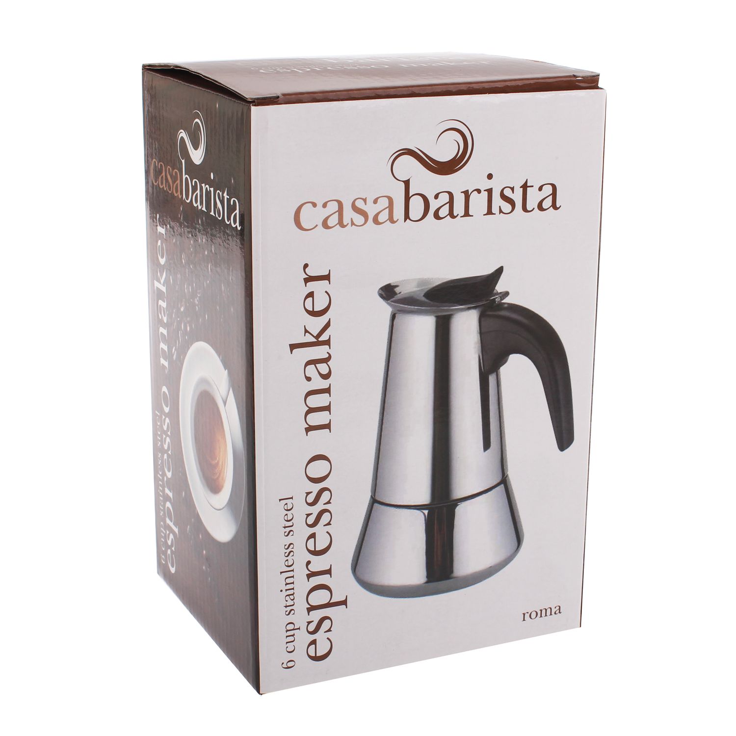 CASABARISTA Roma Stainless Steel Espresso Maker - 6 Cup