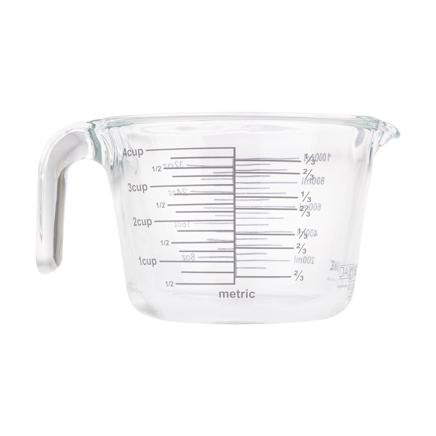 DAILY BAKE Borosilicate Glass Measure Jug - 4 Cup/2L