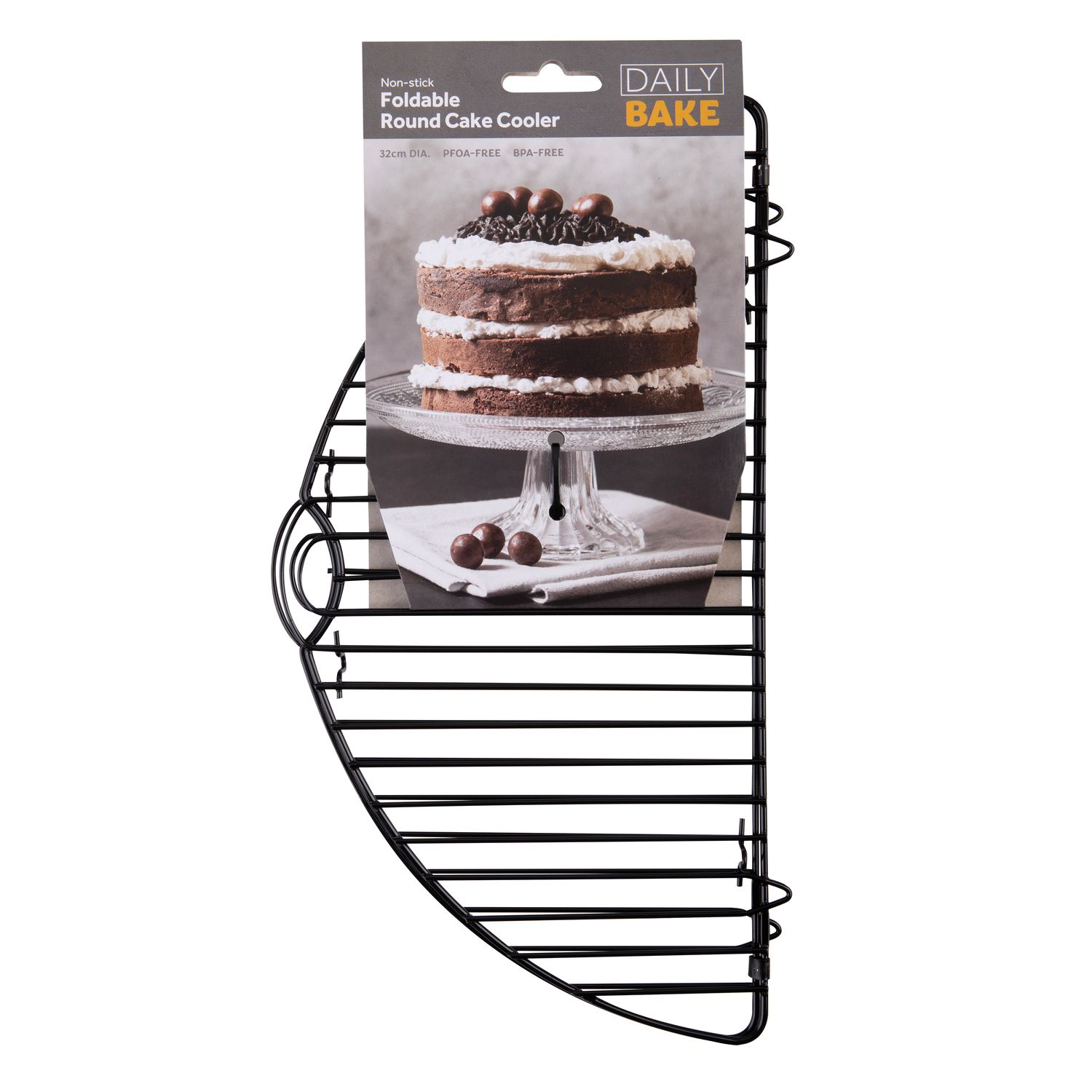 DAILY BAKE Non - stick Foldable Round Cake Cooler 32cm Diameter.