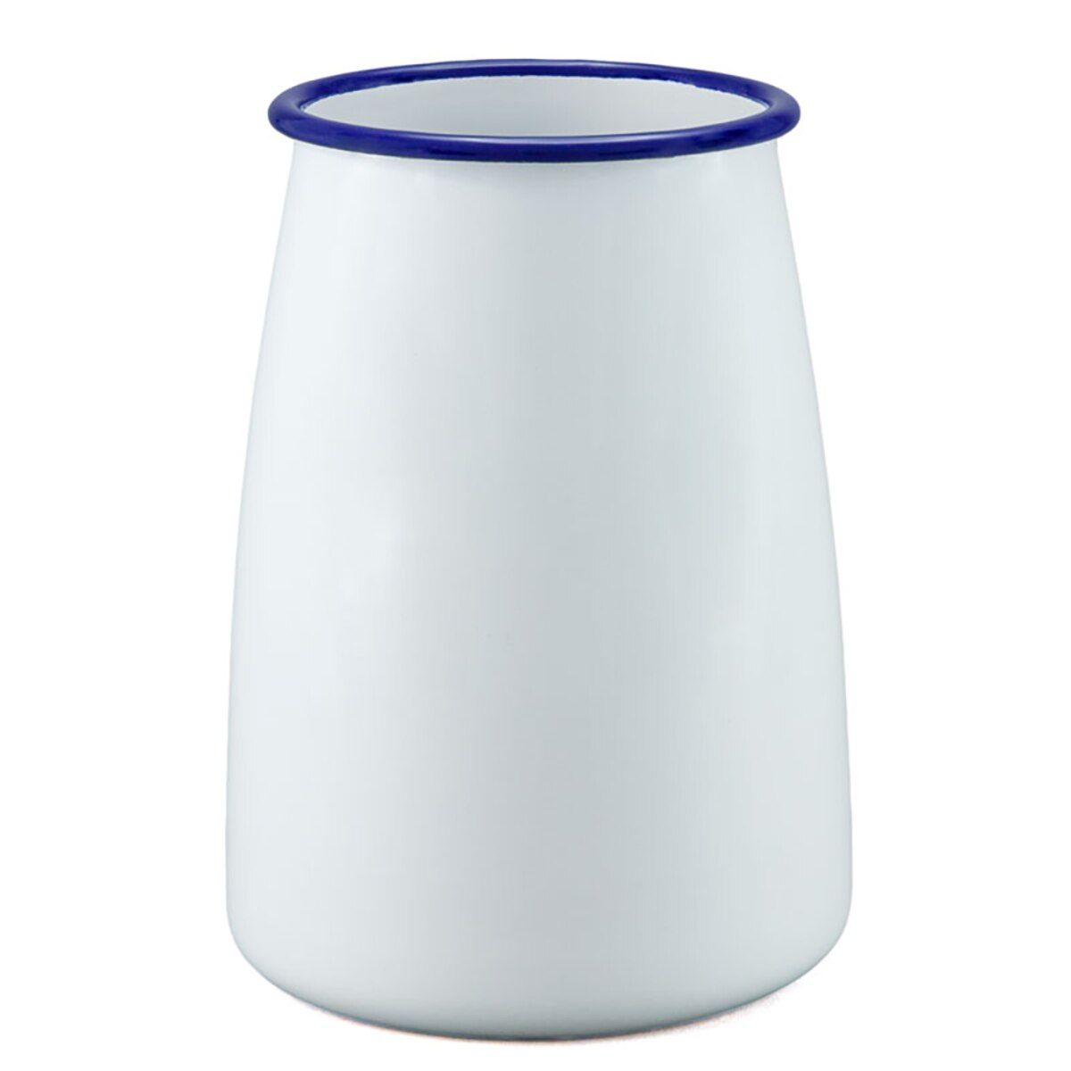FALCON HOUSEWARES Utensil Holder/Vase 16cm White/Blue Rim