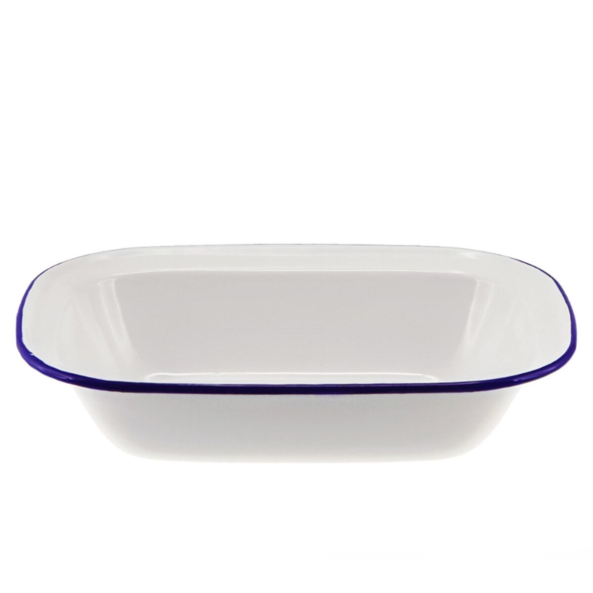 FALCON HOUSEWARES Pie Dish Oblong 28cm - White/Blue Rim