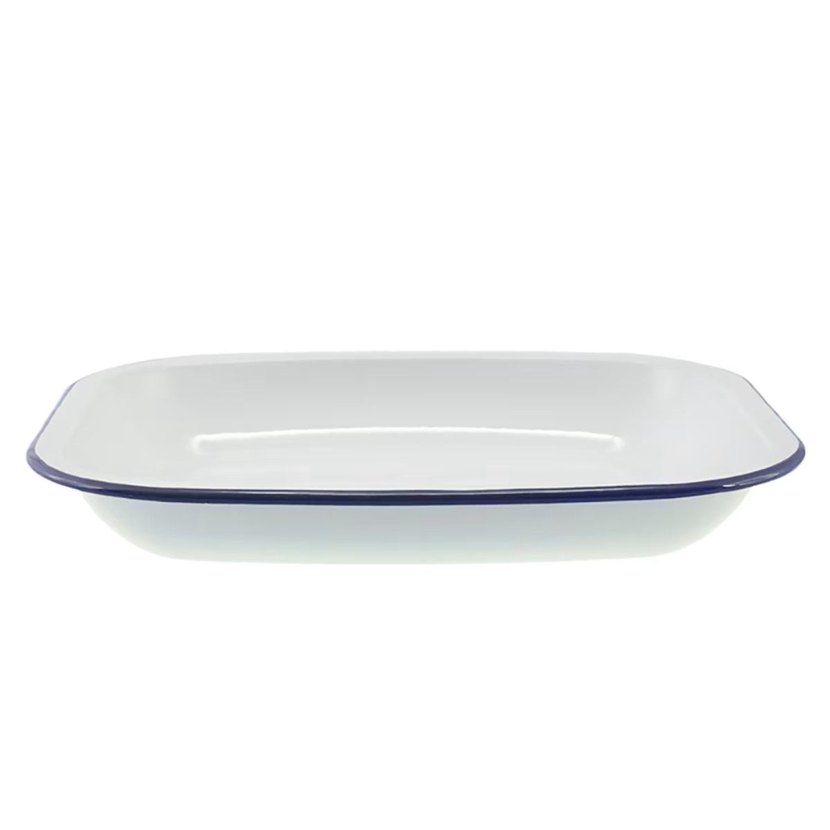 FALCON HOUSEWARES Mini Open Roaster 26cm - White/Blue Rim