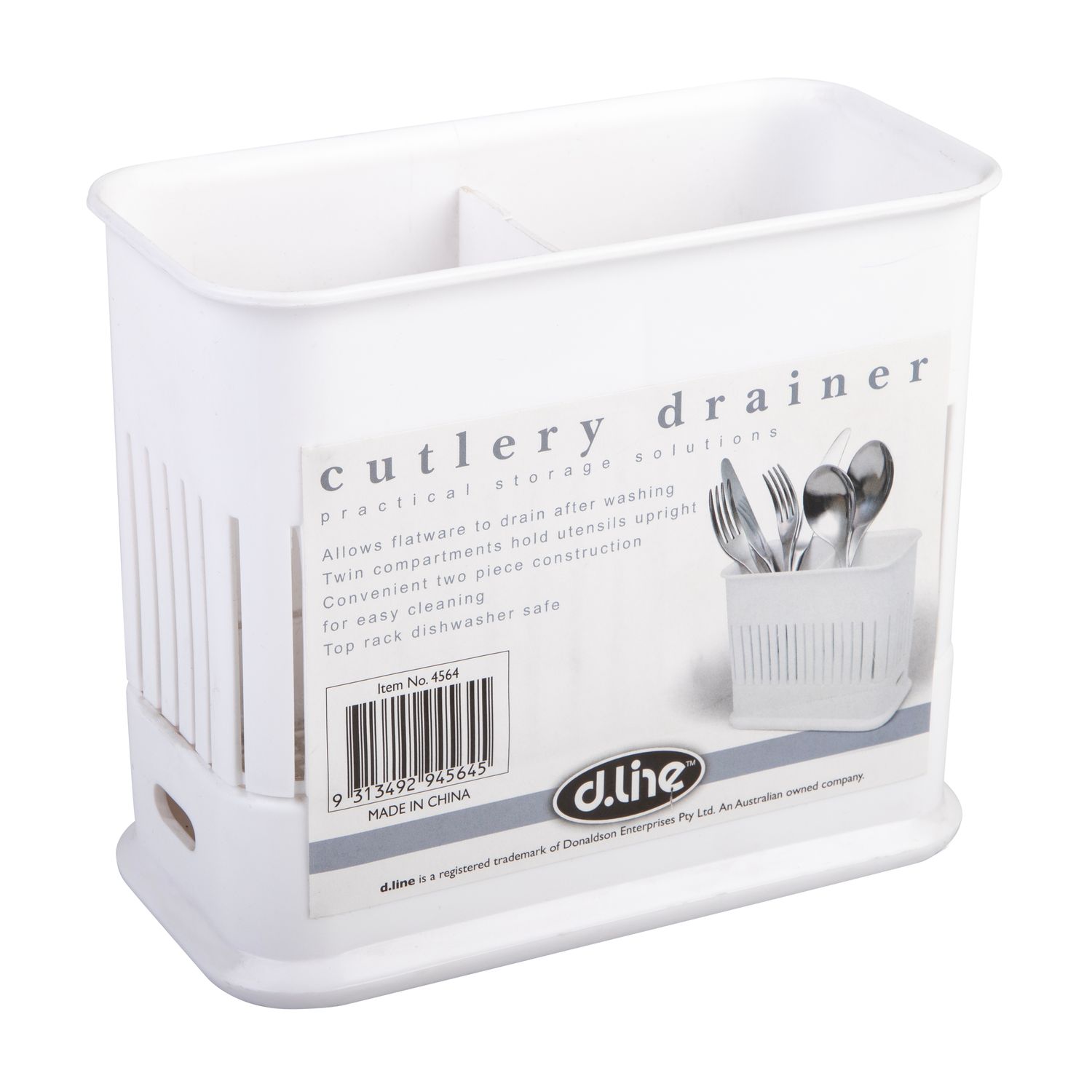 D.LINE Plastic Cutlery Drainer - White