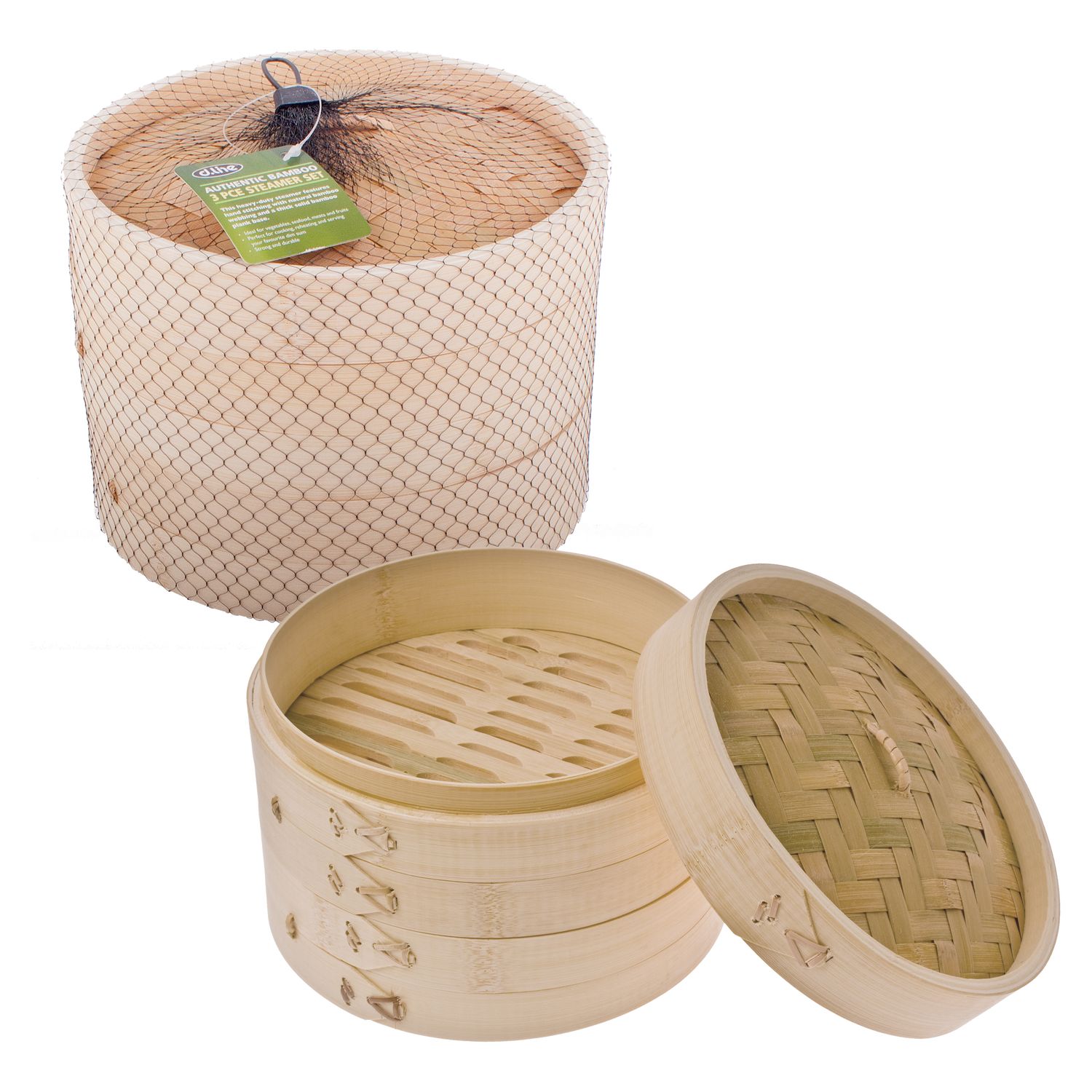 D.LINE Bamboo 3 Pce. Steamer - 8"/20cm Diameter