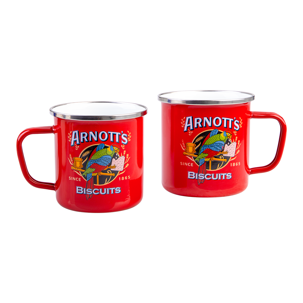ROJO ENAMELWARE Rojo Imports - Enamel Mug 9cm /450ml - Arnotts - Red