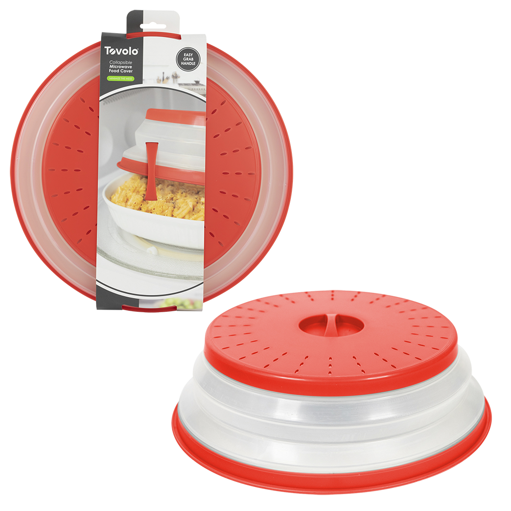 TOVOLO Microwave Collapsible Food Cover 25.3cm Diameter - 25.3cm Diameter - Red