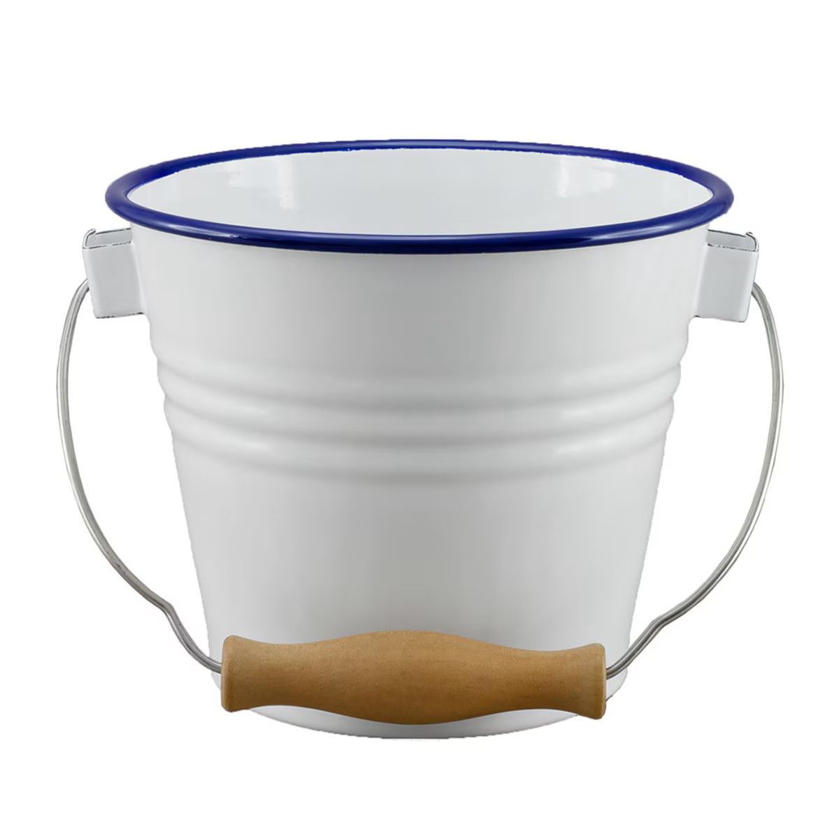 FALCON HOUSEWARES Bucket | 16cm/2L - White/Blue Rim