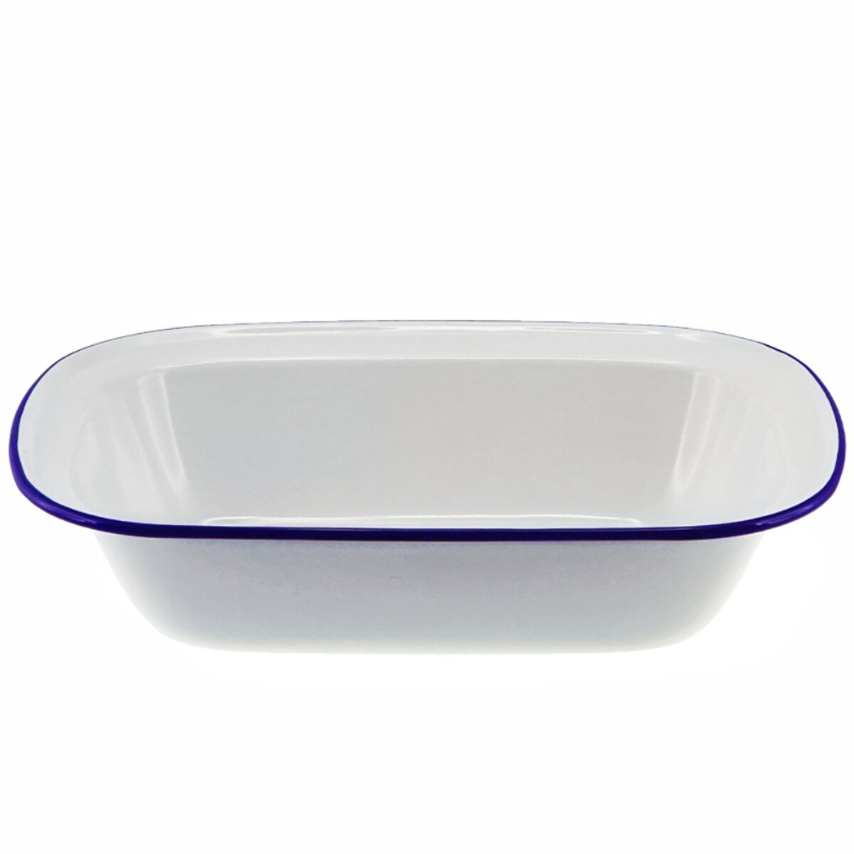 FALCON HOUSEWARES Pie Dish Oblong 32cm - White/Blue Rim