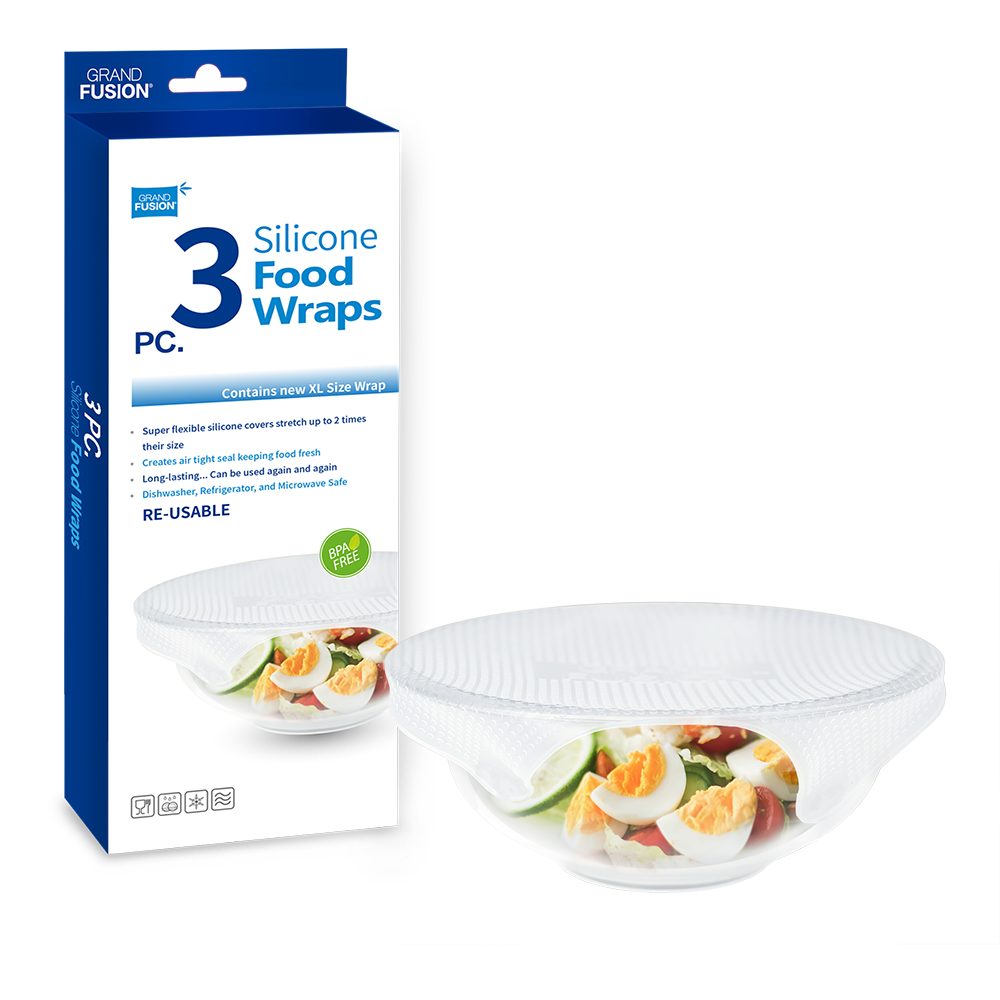 GRAND FUSION Silicone Food Wraps XL 3 Pack