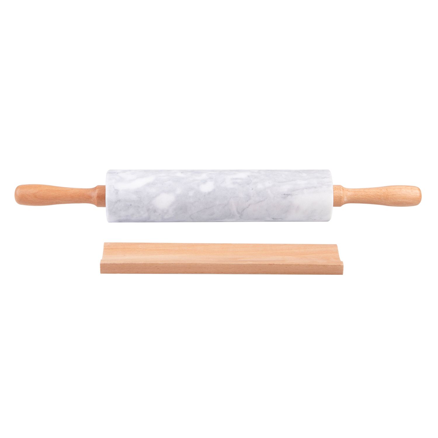 APPETITO Grey Marble Rolling Pin w/ Cradle