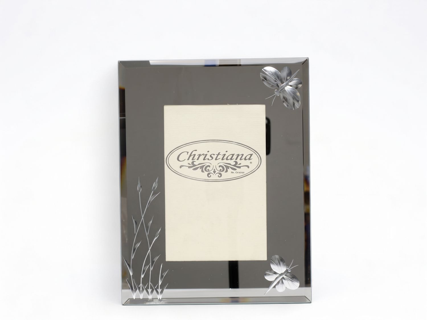 CHRISTIANA Silver Butterfly Photo Frame 4x6"